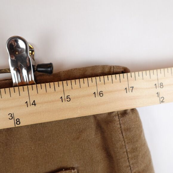 Eddie Bauer Linen Cotton Drawstring Pants Women 8 Brown Relaxed Fit Patch Pocket - Picture 5 of 10